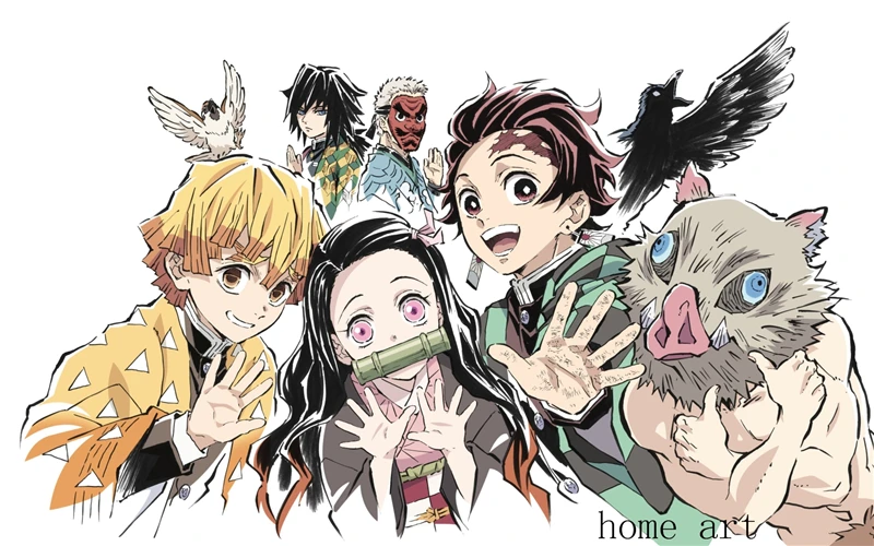 Плакат аниме рассекающий демонов бумага с белым покрытием печать четкое