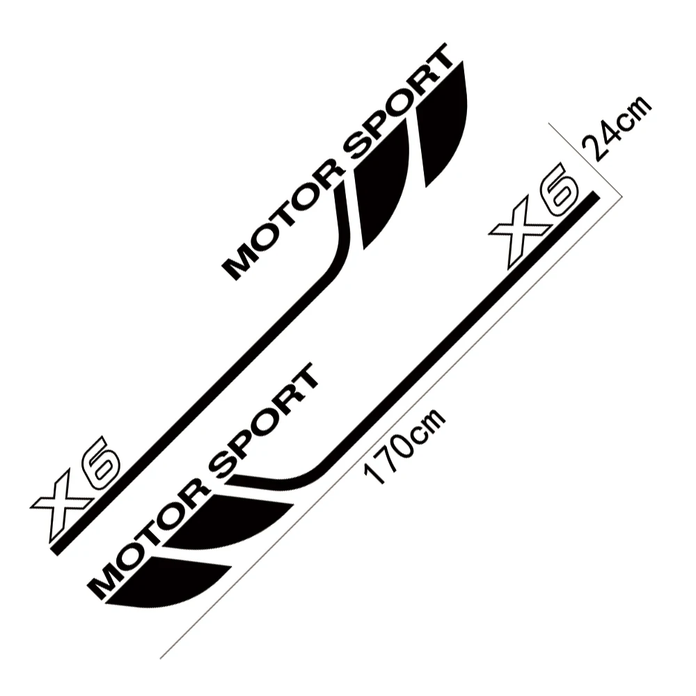 

2PCS Racing Car Door Side PVC Decals Vinyl Stickers For BMW X6 F16 E71 Sport Auto Body Decor Graphic Film Wraps Car Accessories