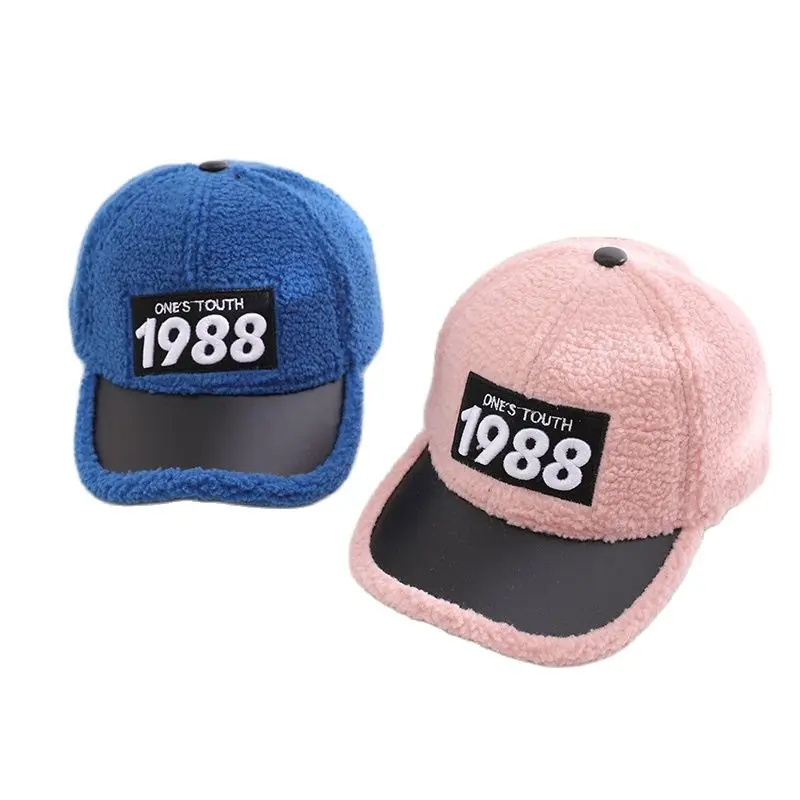 

Бейсболка Doitbest для мальчиков и девочек, Зимняя кепка из овечьей шерсти, с номером, Осень-зима 1988