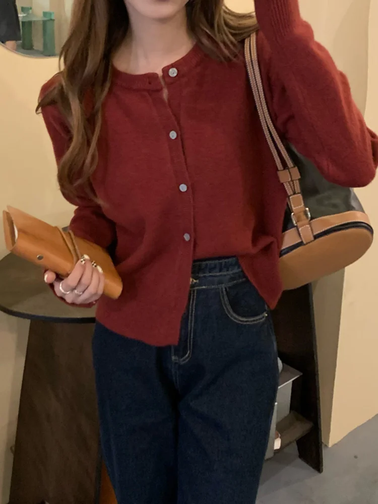 Unif Cardigan New Loose Long Sleeved Sweater Coat College Chic Early Female Jum |