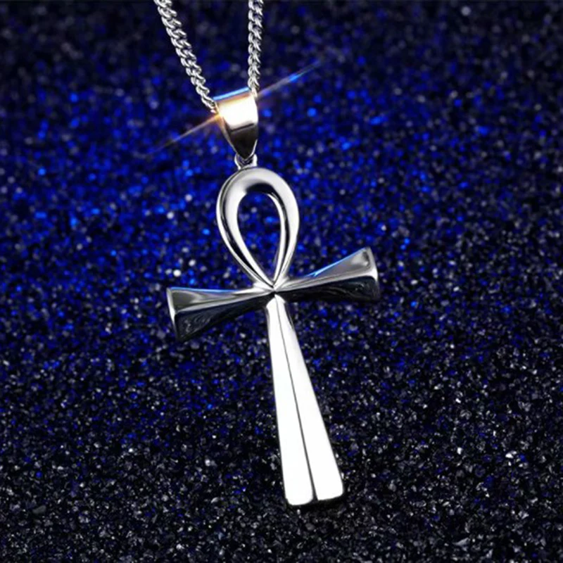 Simple Classic Fashion Cross Egyptian Ankh Life Symbol Antique Silver Color Pendant Short Long Chain Necklaces Jewelry For Women | Украшения
