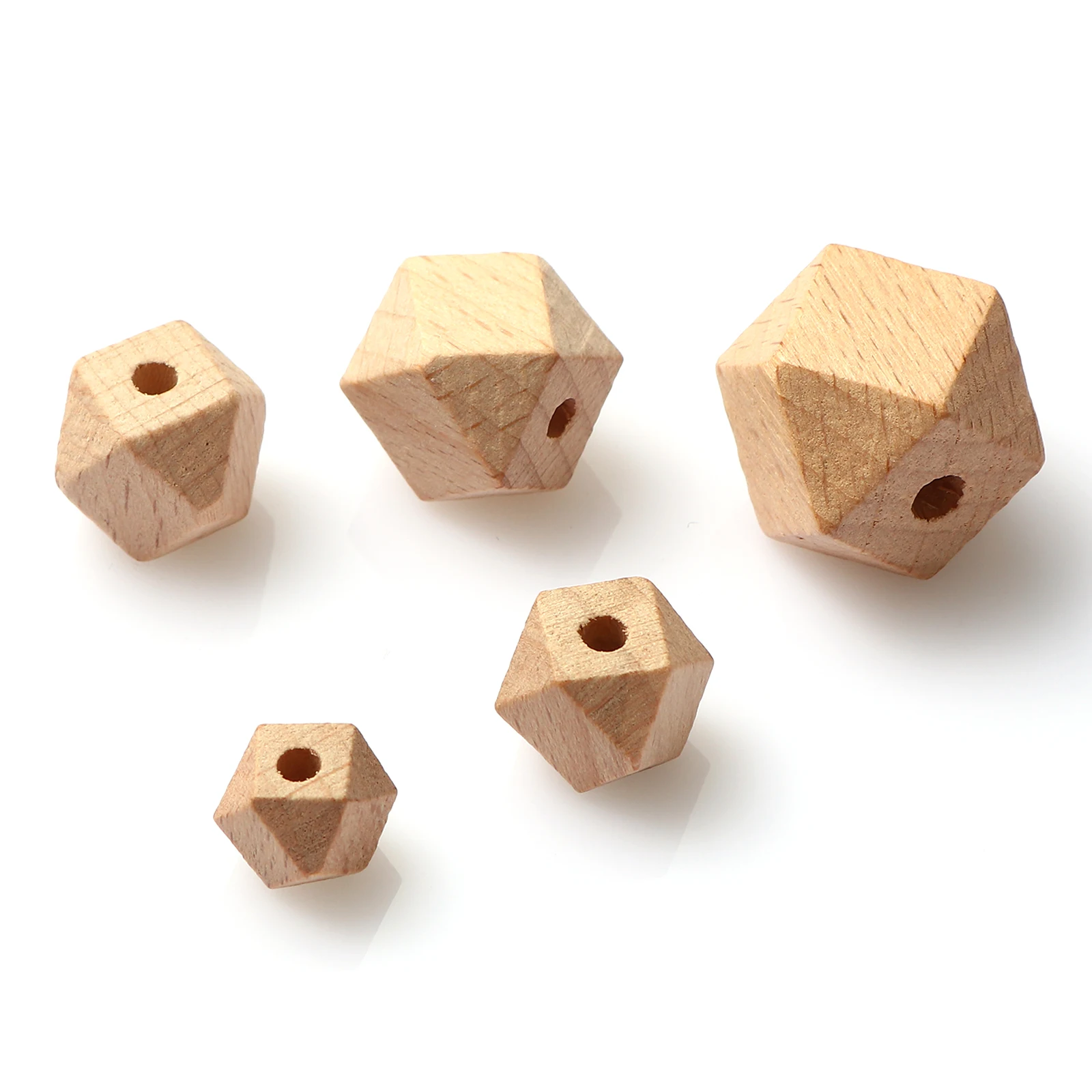 

Natural Beech Wood Spacer Beads Hexagon Faceted Various Sizes Loose Beads DIY Making Bracelets Crafts Jewelry Findings,20PCs