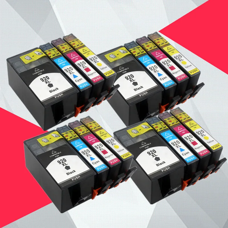 4 SET Совместимый чернильный картридж для hp 920XL для hp 920 для hp 920 Officejet 6000 6500 6500A 7000 7500 7500A принтер с чипом - Цвет: 4 SET