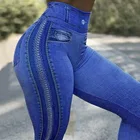 Женские джинсы-карандаш, бесшовные облегающие леггинсы из искусственной джинсовой ткани с высокой талией, размеры 3XL