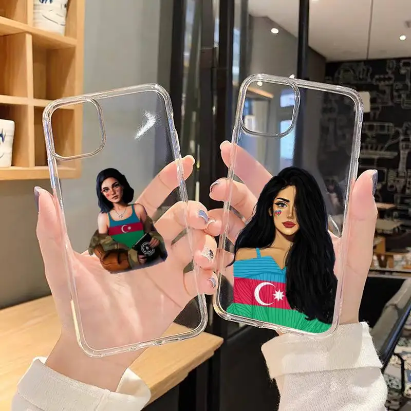 

Azerbaijan buta flag fashion girl Phone Case Transparent soft For iphone 5 5s 5c se 6 6s 7 8 11 12 plus mini x xs xr pro max