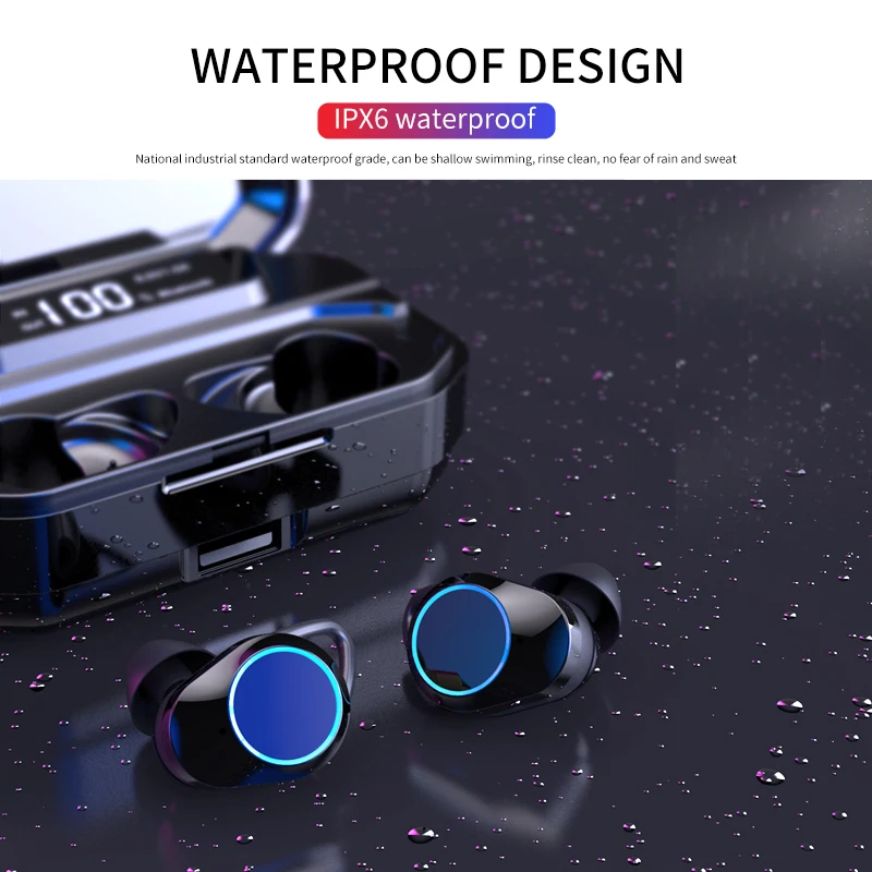Новые наушники-вкладыши TWS с V5.0 Bluetooth стерео наушники Беспроводной IPX7