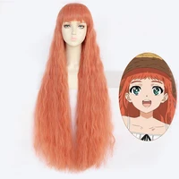 frill wig wonder egg priority cosplay women 120cm long orange wig cosplay anime cosplay wigs heat resistant synthetic wigs hair