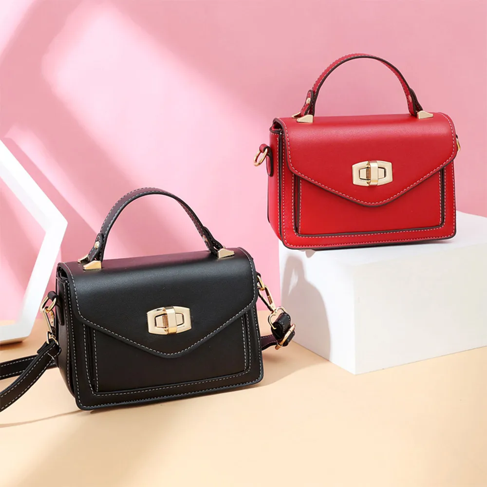 

Aosbos Women Handbags Soft PU Leather Crossbody Bags Small Capacity Fashion Messenger Bag Female Design Solid Flap Shoulder Bag