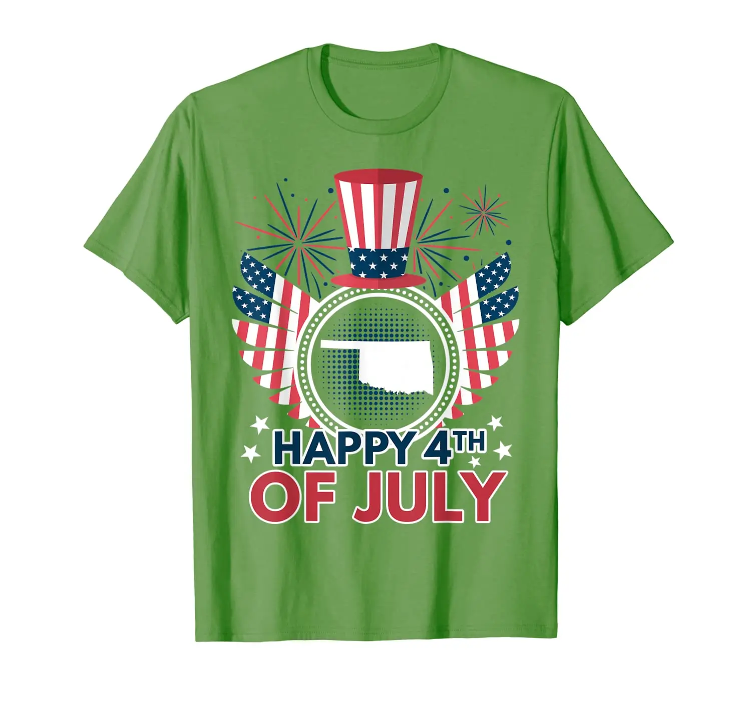 

Oklahoma Happy 4th Of July Patriotic T-Shirt