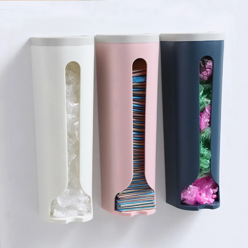 

3 Packs Kitchen Wall-Mounted Garbage Bag Box Non-Marking Plastic Bag Storage Box