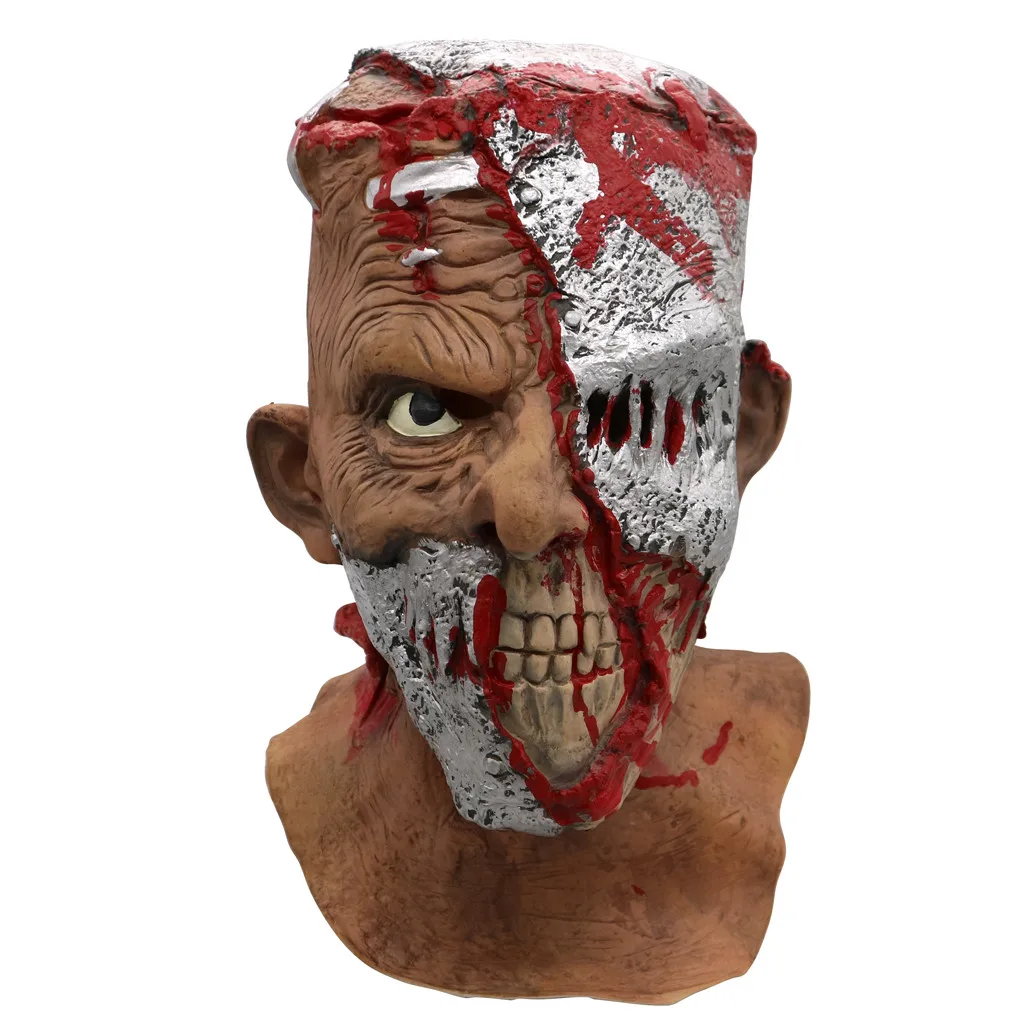 Латексная маска в стиле зомби на Хэллоуин для плавающего лица взрослых латексный