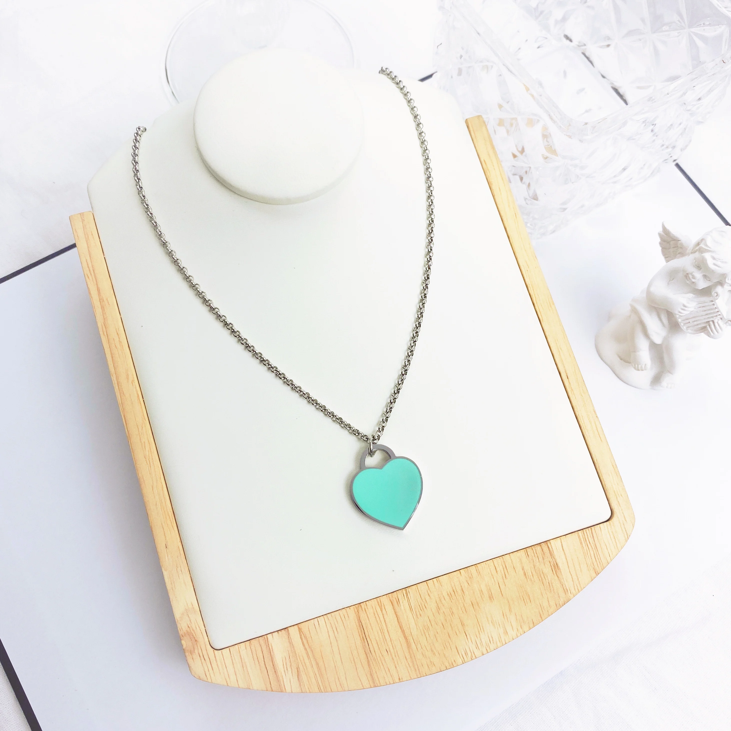 Новое поступление Любовь Двойное сердце Эмаль верхняя одежда FOREVER Love из