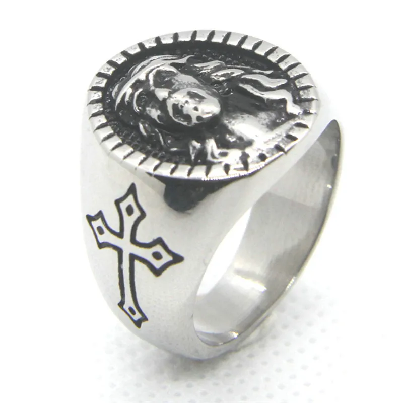 

Кольцо из нержавеющей стали, Крест Иисуса, ювелирные изделия God Believer, Размер 7-13