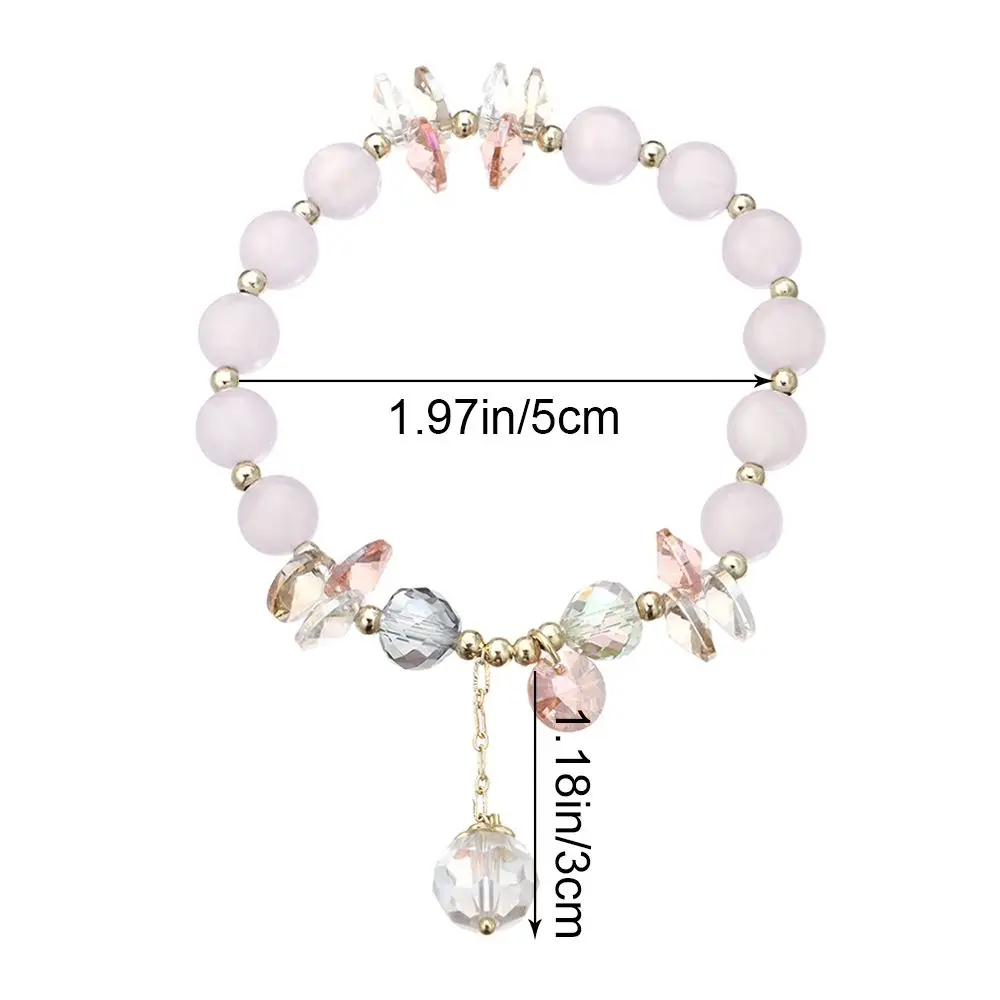 

2021 New Style Korean Fashion Sweet Colored Crystal Beaded Bracelet Women Bangle Fashion Jewelry Gift