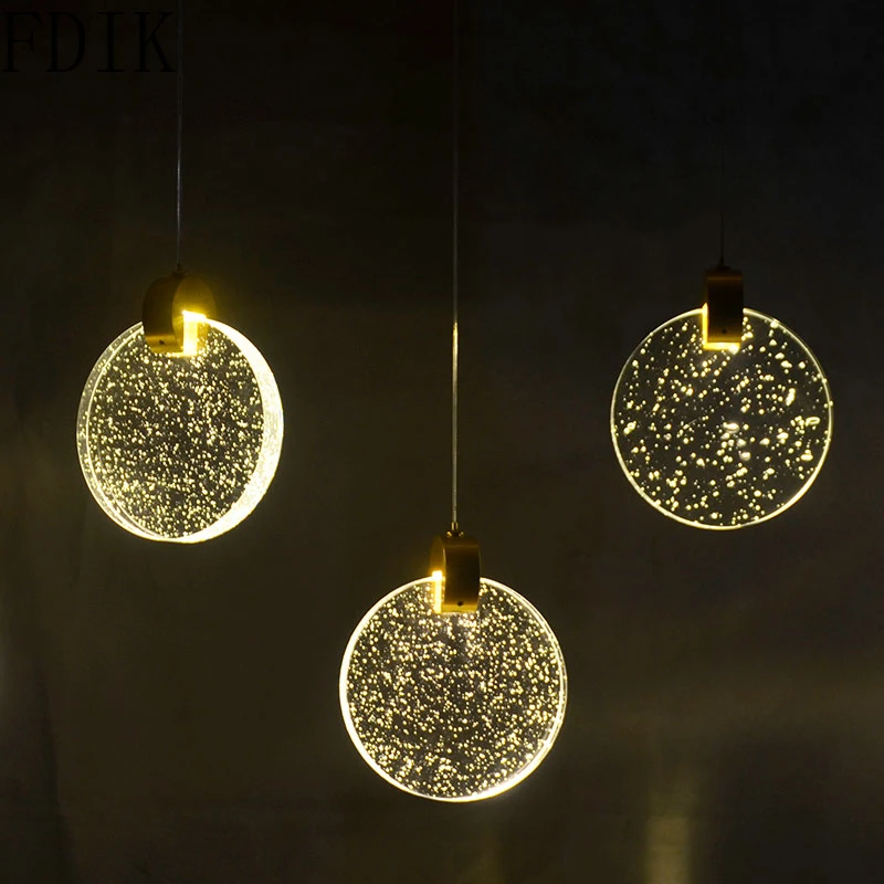 Современный круглый подвесной светильник с кристаллами Подвесная лампа для