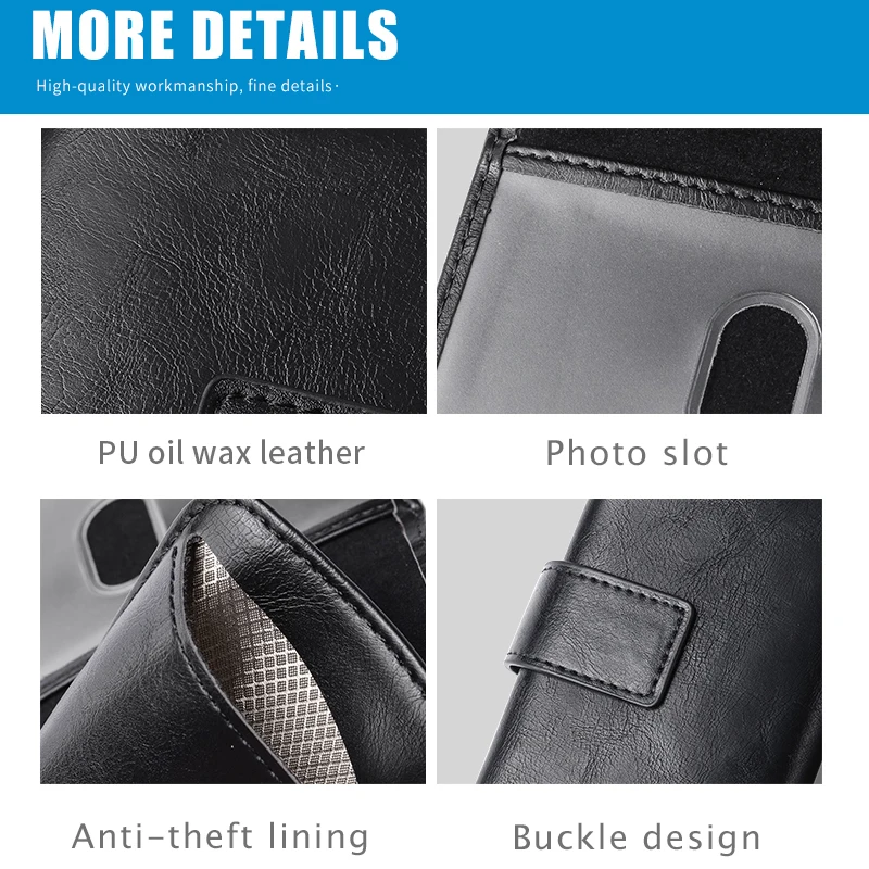 RFID Protection Magnetic Button Aluminum Business Id credit Card Holder Wallet Slim  Smart Vintage PU Wallet Men Zipper Coin