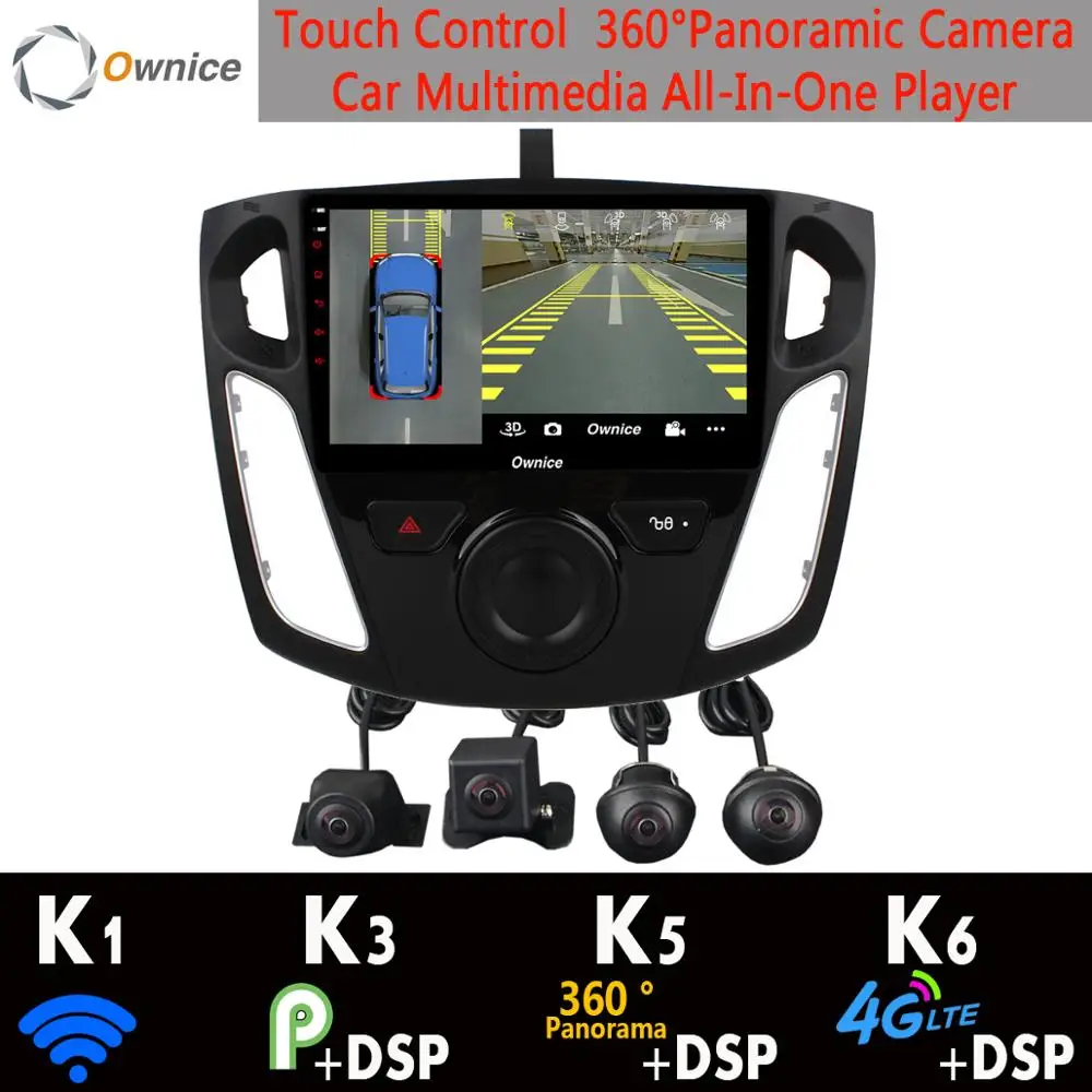 Панорамная камера 360 ° 4G SIM Android 9 0 4 + 64 ГБ GPS-навигация радио CarPlay DSP автомобильный