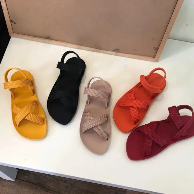 Богемная женская обувь на плоской подошве Летние римские сандалии женские