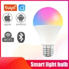 Умсветильник лампа Светодиодная TUYA B22E27 с Wi-Fi, 9 Вт, RGB, работает с AlexaGoogle Home, функция таймера RGB + CW + WW, волшебная лампа