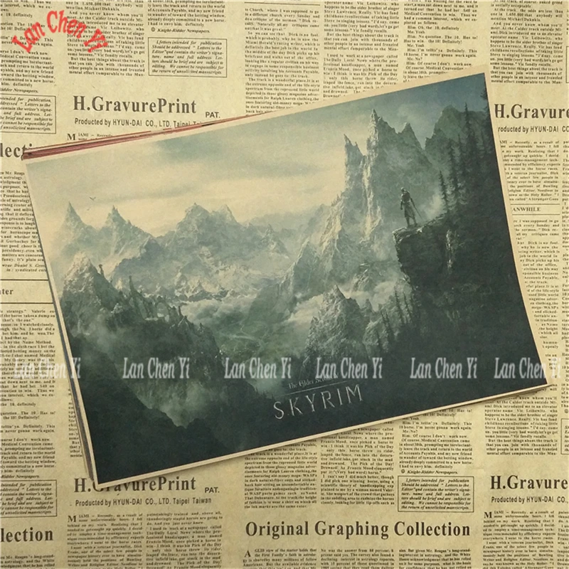 The Elder Scrolls Skyrim Классическая игра плакат на крафт-бумаге Бар Кафе гостиная столовая картина для декора комнаты