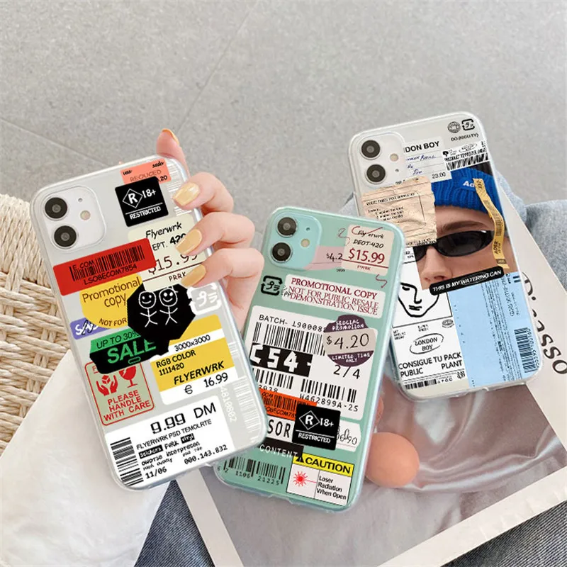 ins hot label case for huawei p30 pro p40 p20 mate 10 20 lite e y6 y7 p smart 2021 2019 honor 10i 20i 8x 9x 9 10 lite tpu cover free global shipping