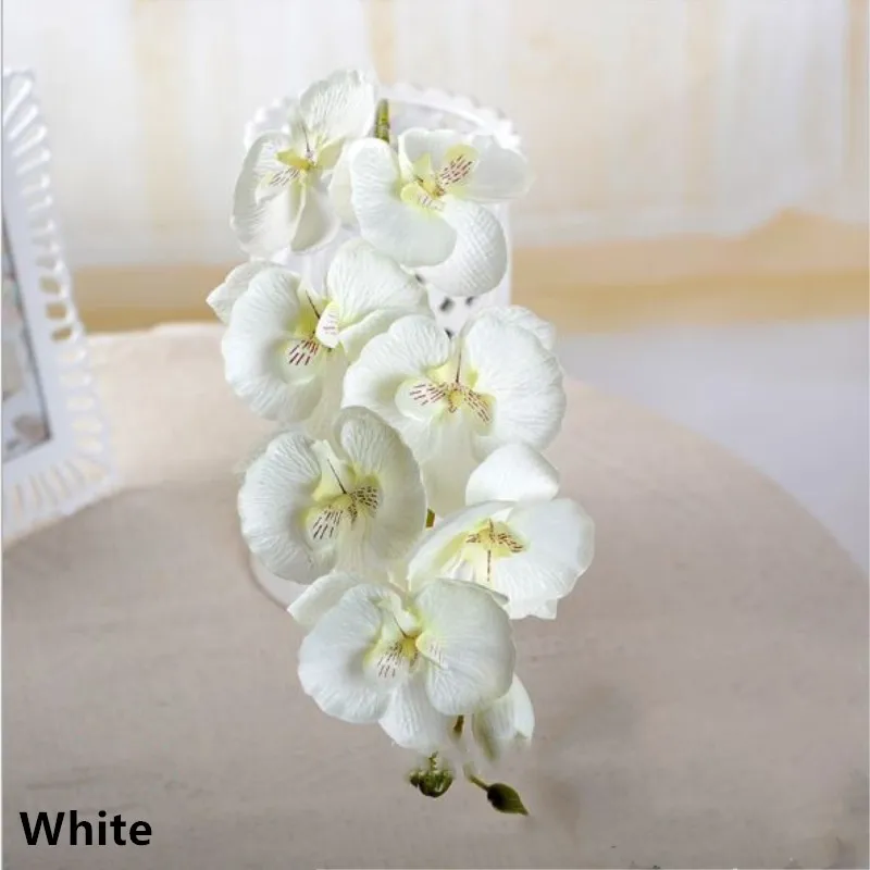 1 шт. 8 головок 70 см Искусственный цветок Орхидея Фаленопсис шелк на ощупь бабочка Орхидея украшение для дома и свадьбы