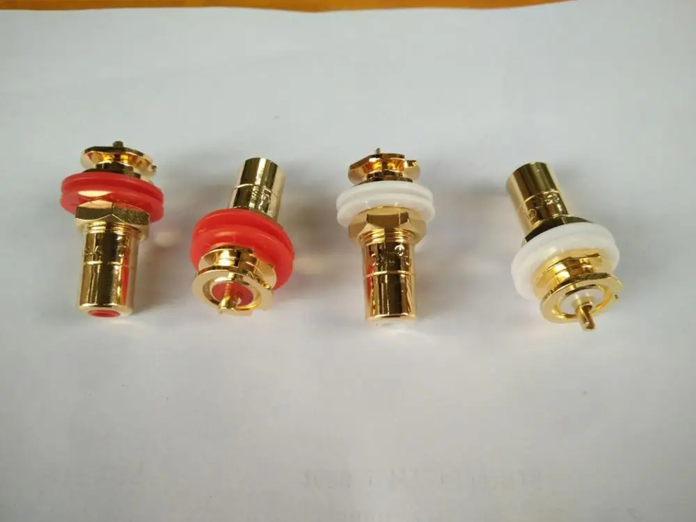 

20pcs/lot hifi Amplifier RCA plug connector of cmc816u RCA for audio speaker copper gold-plated cmc816 RCA socket