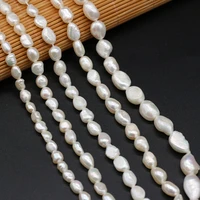 natural freshwater pearl beads high quality irregular white pearl beaded for jewelry make diy necklace bracelet accessories 36cm