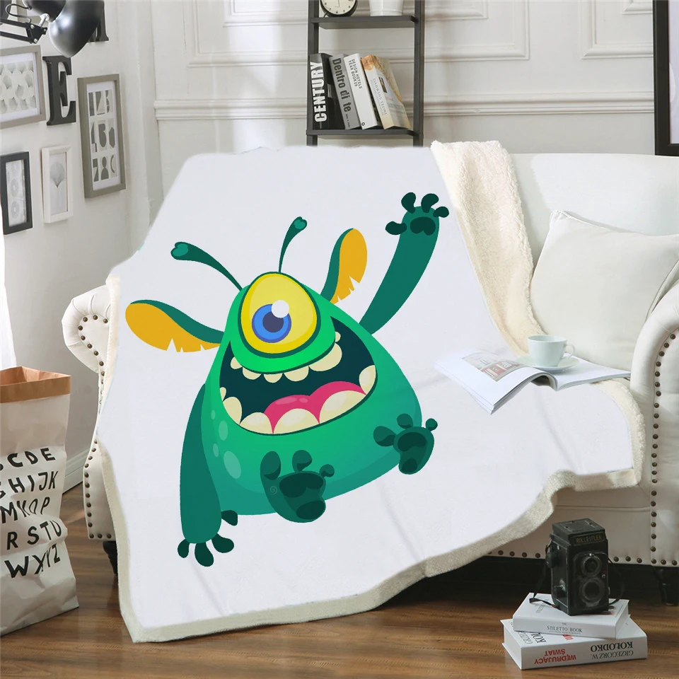 Мультяшный динозавр Шерпа флис микрофибра маленький монстр для детей Плюшевые