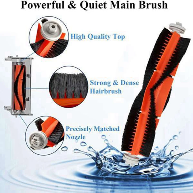 

Filter Main Side Brush Mop Cloth Replacement Kits for Xiaomi Mijia 1C / STYTJ01ZHM Robotic Vacuum Cleaner Accessories