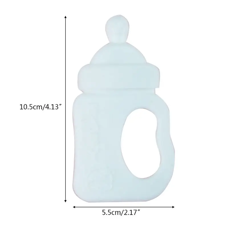 

Cartoon Milk Bottle Shape Baby Teether Silicone Chewing Teething Nursing Soother