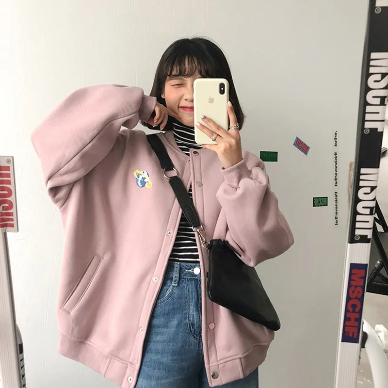 Женская Повседневная Толстовка с капюшоном осенняя верхняя одежда вышивкой