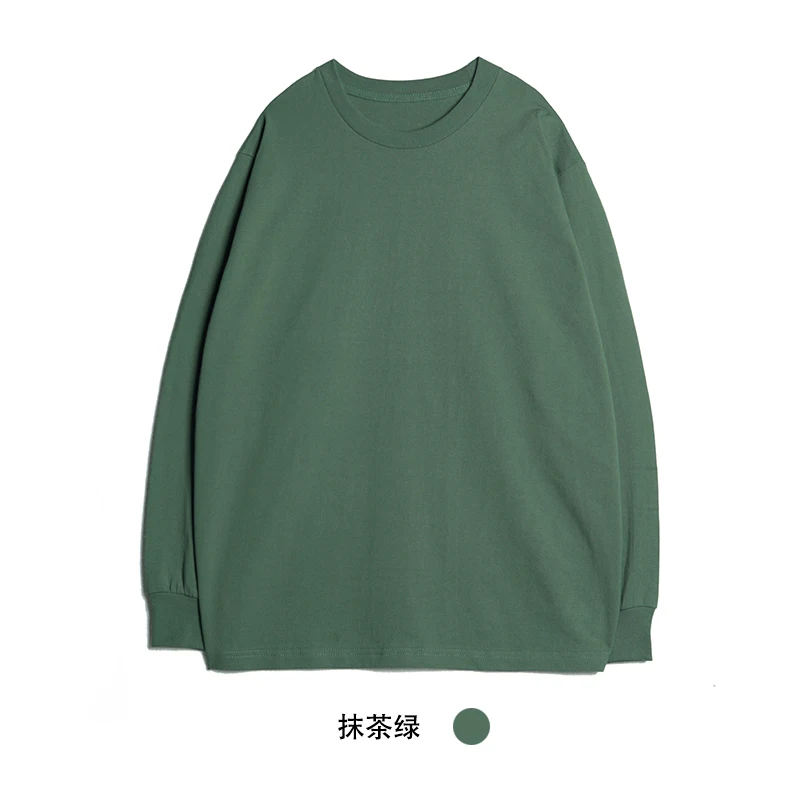 

Базовая Универсальная свободная футболка han из чистого хлопка с длинными рукавами для осени и зимы