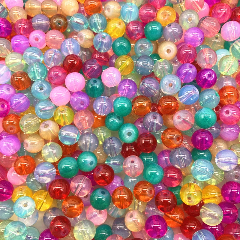 

6/8/10mm Translucent Glass Beads Jelly beads Fits for Handmade DIY Necklace Jewelry Making