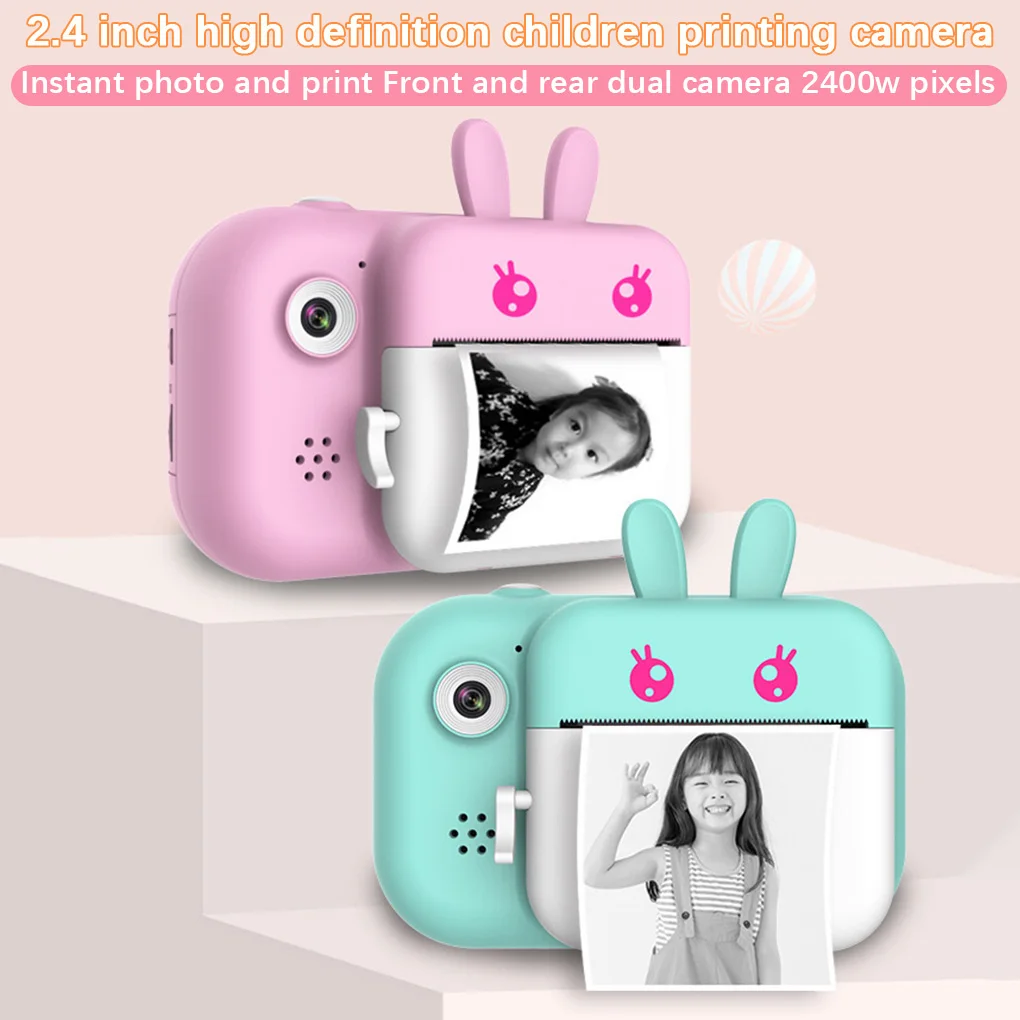 

Children Camera Instant Print Camera For Kids 1080P HD Camera With Thermal Photo Paper Toys Camera For Birthday Gifts