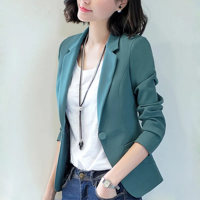 Новинка 2019 женский пиджак Блейзер Повседневный с зубчатым воротником тонкий