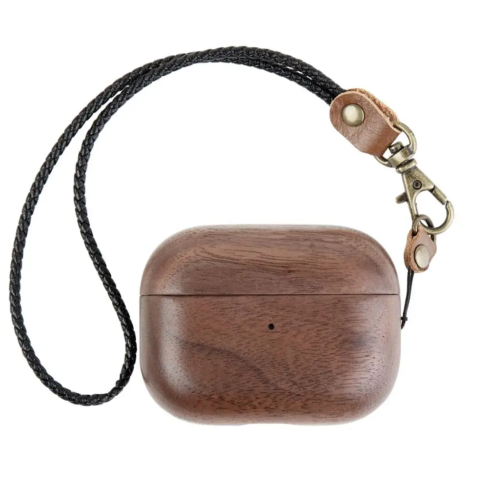 

For Airpods Bluetooth wireless headset leather case, solid wood case, walnut case