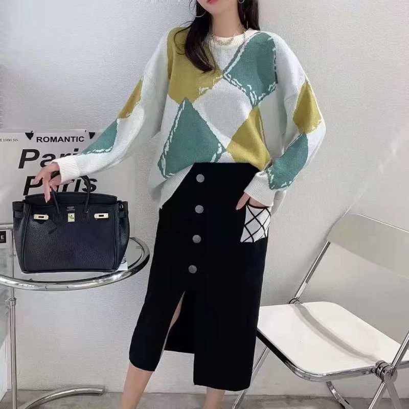 

Женский свитер в Корейском стиле, Осень-зима 2021