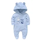 2020 зимняя детская одежда унисекс теплый бархатный комбинезон с капюшоном для новорожденных детские пижамы-комбинезоны с длинным рукавом и мультяшным принтом