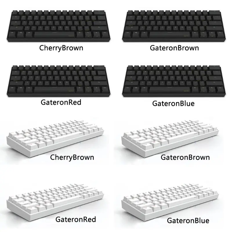 Механическая клавиатура Anne Pro 2 60% дюйма NKRO Bluetooth 4 0 Type C RGB 61 клавиша игровая