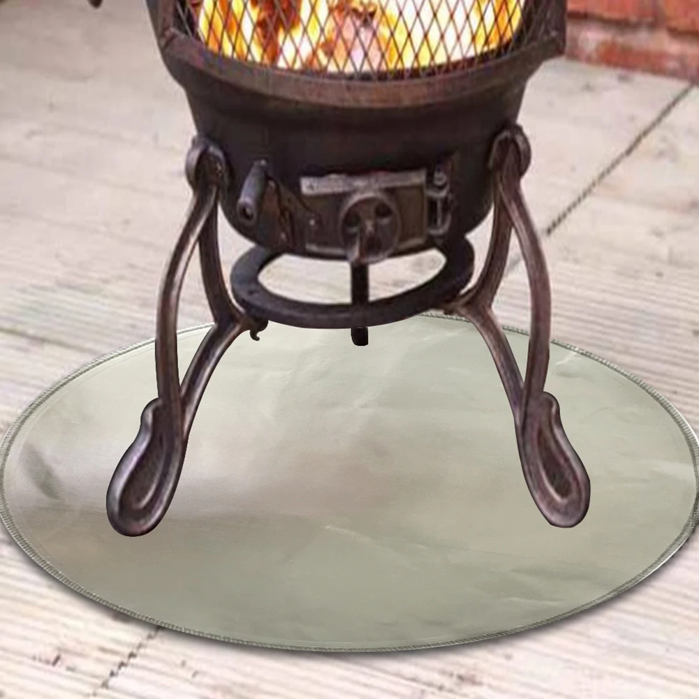

Fire Pit Mat Fireproof Mat and Barbecue Deck Protection Mat Fire-Resistant Round Lawn Protection Mat for Camping 24 Inch