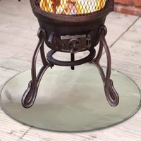 fire pit mat fireproof mat and barbecue deck protection mat fire resistant round lawn protection mat for camping 24 inch