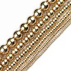 Круглые бусины из гематита, 2346810 мм, 14 золотых шариков цветные бусины из рыхлой породы пробы