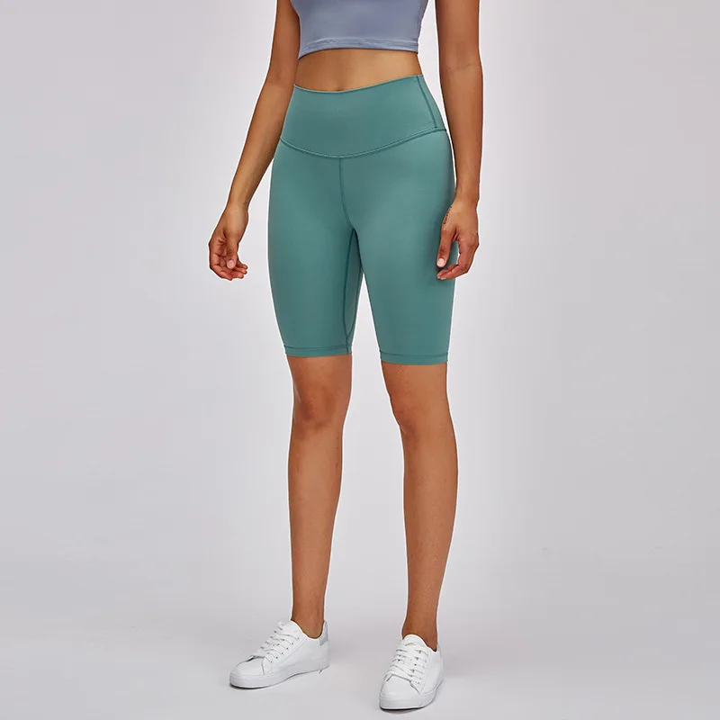 

Plain High Waist Athletic Sport Fitness Long Shorts Women Butter Soft Naked-feel Yoga Workout Biker Shorts