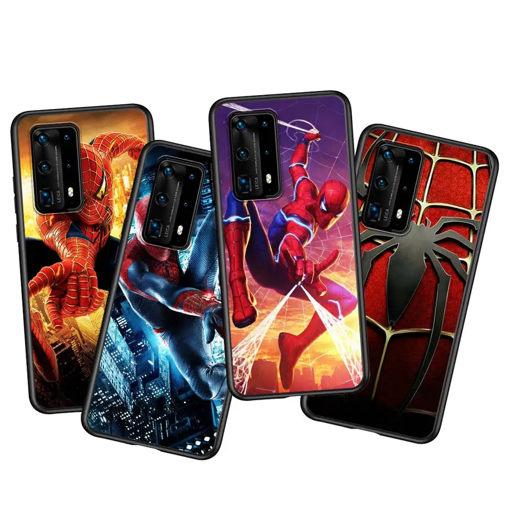 hero spiderman marvel for huawei p20 p30 p40 5g p50 p10 pro lite e plus p9 p8 lite mini silicone soft black phone case free global shipping