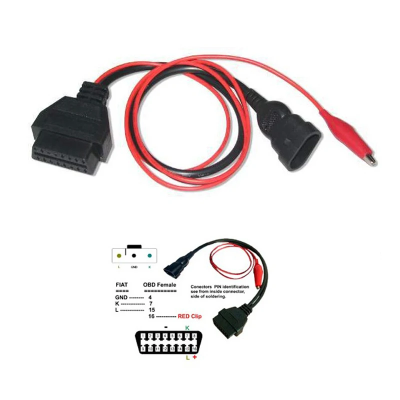 Переходник для Fiat 3 Pin Alfa Lancia на 16 OBDII OBD2 Obd-II Автомобильный Кабель Obd