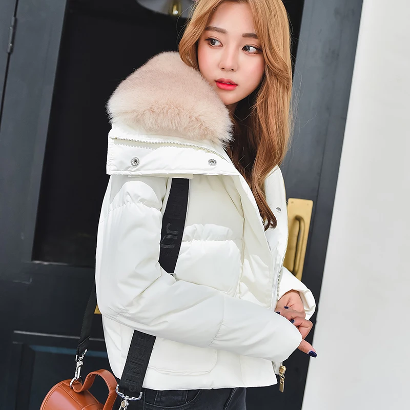 Куртка женская зимняя из искусственного меха с подкладкой хлопка короткая 2020 |