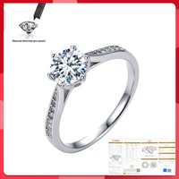 moissanite ring 0 5ct 1ct 2ct 3ct vvs lab diamond fine jewelry for women wedding party anniversary gift real 925 sterling silver