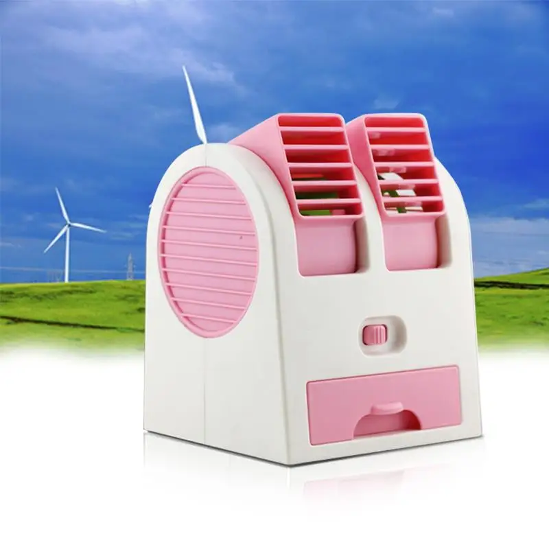 

Mini-scented Fan Dual Air Conditioner Portable Dual-Port USB Battery Dual-Use Perfume Cool Summer Fan