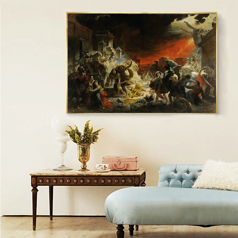 

Citon Canvas Karl Briullov《The Last Day of Pompeii》Art Oil painting Artwork Poster Picture Modern Wall decor Home Decoration